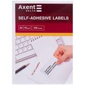 Етикетки самоклеючі A4 Axent 1 етикетка 210 х 297 мм, 100 аркушів D4460-A