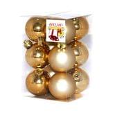 Подвеска Шар d=4 см, набор из 12 шаров матовых и блестящих, елочное украшение, цвет золотой AR3/4012AB/G