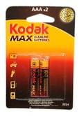 Батарейка KODAK MAX LR03 Alkaline AAА, 2 штуки под блистером, цена за упаковку, с европодвесом 2028