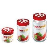 Банка HEREVIN PUZZLE RED набор из 3 банок: 0,5 л, 0,66 л, 1 л, с крышкой, для продуктов 135378-001