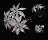 Новогоднее украшение Цветок штучный (букет из 3-х цветков), цвет серебряный 410205В