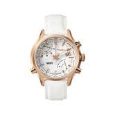 Наручные часы TIMEX IQ World Time кварцевые, женские, GMT, подсветка, белый, кожаный белый Tx2p87800
