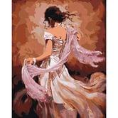 Розпис по номерах Ідейка 40 х 50 см "Танцівниця фламенко", полотно, акрилові фарби, пензлики КНО2682