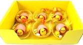 Пасхальный сувенир - цыплята в гнезде с декором, h = 5 х 7см, 6 штук в дисплее, цена за дис 10BY344