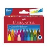 Мел Faber-Castell воск в виде карандаша, трехгранный, 24 цвета, картонная упаковка 120024