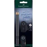 Набор Faber-Castell Sketch Set: 2 чорнографитных карандаша + ластик + точилка, черный 218472