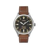 Наручные часы TIMEX Originals Waterbury кварцевые, мужские, подсветка, черный,кожаный коричневый Tx2p84000