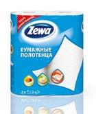 Рушники паперові ZEWA 2 шари, 2 штуки в упаковці, білі, 60 аркушів 144001-02