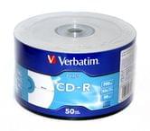 Диск CDR Verbatim 700Mb 52x cake 50 штук в упаковке Printable