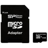 Карта памяти  SiliconPower  16Gb Micro SDHC Class 10 + SDадаптер SP016GBSTH010V10SP
