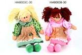 Кукла из ткани  h=30 см в розовом / зеленом платье, в п/п HM8003B/C
