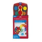Краски акварельные Faber-Castell Connector сухие 12 цветов, красный корпус 125030