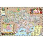 Карта України - у козацькому стилі М1:1500000, 100 х 70 см, картон/планки, українська, стінна