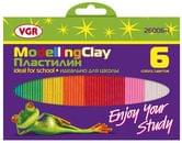 Пластилин VGR Enjoy Your Study 6 цветов, 100 г, картонная упаковка с европодвесом 26006-1