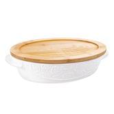Блюдо для запекания Lefard с бамбуковой крышкой, 29,5 х 20 х 7 см, овальное, жаростойкое, керамическ 944-063