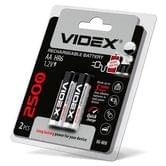 акумулятор Videx HR6/AA 2500 mah 1,20 v 2 штуки в упаковке, под блистером 291802