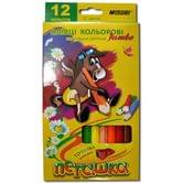 Олівці кольорові Marco Jumbo Пегашка 12 кольорів + точилка, картонна упаковка 1040-12СВ