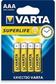 Батарейка VARTA SuperLife AAA Zinc-Carbon 4 штуки под блистером, цена за упаковку AAA BLI 4