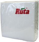 Салфетки RUTA 33 х 33, 3-х слойные, 20 штук в упаковке, белые 41638