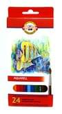 Олівці кольорові KOH-I-NOOR акварельні Mondeluz Рибки 24 кольори, шестигранні, картонна упаковка 3718