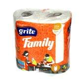 Полотенца бумажные GRITE FAMILY 2 рулона 2-х слойные