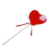 Сувенір валентинка з велюру на паличці з сонечком та пухом 11‚5 см VH815