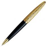 Ручка Waterman Сarene Essential  кулькова, чорний лаковий корпус, ковпачок з позолотою 21204