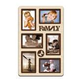 Фоторамка - Колаж FAMILY 51 х 33 на 6 фотокарток 10 х 15 см, ;жовте ДВП H6-025B