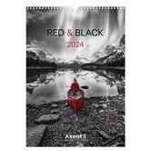 Календар Axent 2024 рік настінний А3 "Red & Black", 13 аркушів 8804-24-2-A
