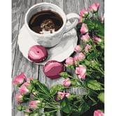 Картина по номерах Ідейка 40 х 50 см, "Романтична кава", полотно, акрилові фарби, пензлики KH5559