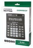 Калькулятор CORRECT 12 разрядов, бухгалтерский Citizen D-312