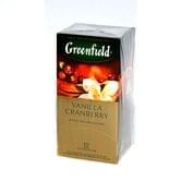 Чай Greenfield Vanilla Cranberry чорний 25 пакетів х 1,5 г, з ароматом журавлини і ванілі