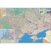 Карта Україна - Європа. Автошляхи М1 : 850000, 160 х 110 см, 2 аркуша, папір / ламінація / планки