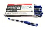 Ручка гелева Tenfon 0,5 мм, прозорий корпус, гумова вставка, колір синій G-163