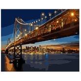 Картина за номерами Brushme "Нічний Сан-Франциско" 40 х 50 см, полотно, фарби, пензлики GX8127