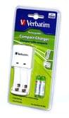 Зарядное устройство Verbatim Compact charger + 2xAAA 1000mAh 49944
