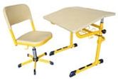Парта школьная с креслом 75 х 65 см. Высота парты и кресла регулируется. ZGDS-17&YGD-27