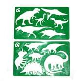Трафарет пластиковый для рисования "Динозавры" 21 х 13 см, 2 штуки в наборе Т-1024м