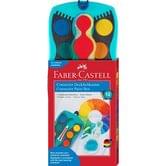Краски акварельные Faber-Castell Connector петроль, сухие 12 цветов, петроль корпус 125003