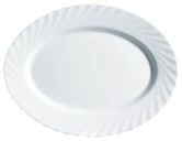 Блюдо LUMINARC TRIANON d=29 см, овальное, белое, стеклянное