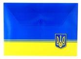 Папка - конверт на кнопку А4 Eco-Eagle з надруком УКРАЇНА, пластикова, товщина пластику 0,18 мм 4015P-UKRAINE