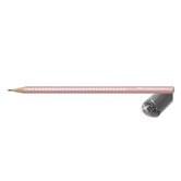 Олівець Faber-Castell чорнографітний Grip Sparkle, тригранний, корпус блідо-рожевий, з блиском 118201
