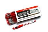 Ручка гелевая Tenfon 0,5 мм, прозрачный корпус, резиновая вставка, цвет красный G-163