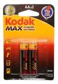 Батарейка KODAK MAX LR06 Alkaline AA, 2 штуки под блистером, цена за упаковку, с европодвесом 2026