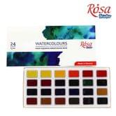 Набір акварельних фарб Rosa Studio 24 кольори, кювета, картон 340324