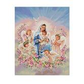 Картина-мозаїка Brushme "Богородиця з ангелами" 40 х 50 см, полотно, стрази, пінцет, коробка GF4816