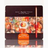Олівці кольорові Marco Renoir 24 штуки круглі, кедрові у металевому пеналі FineArt-24TN