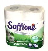 Туалетний папір ТМ SOFFIONE Natural 3 шари, 4 штуки в упаковці