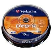 Диск DVD-R Verbatim 4 7Gb 16x cake 10 штук