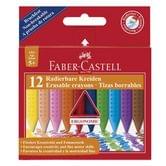 Мел восковый Faber-Castell в виде карандаша, трехгранный, 12 цветов, картонная упаковка 5+ 122520